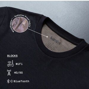 LAMBS Women's Black Long Sleeve Tee - Radiation Shield Fabric